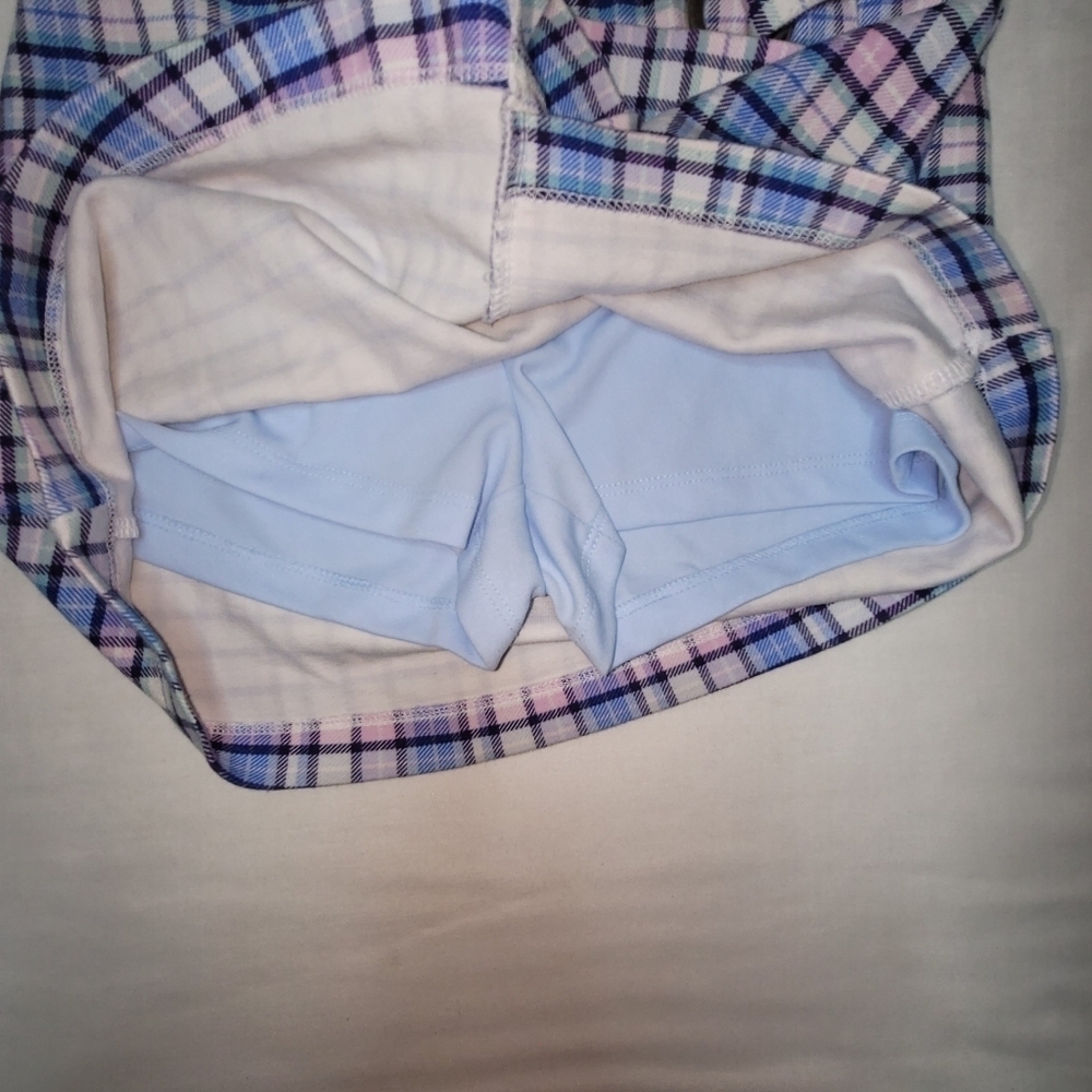 COPY - Justice Blue & Pink Plaid Pull On Mock Wrap Skort Girls Size 10 - Picture 6 of 13